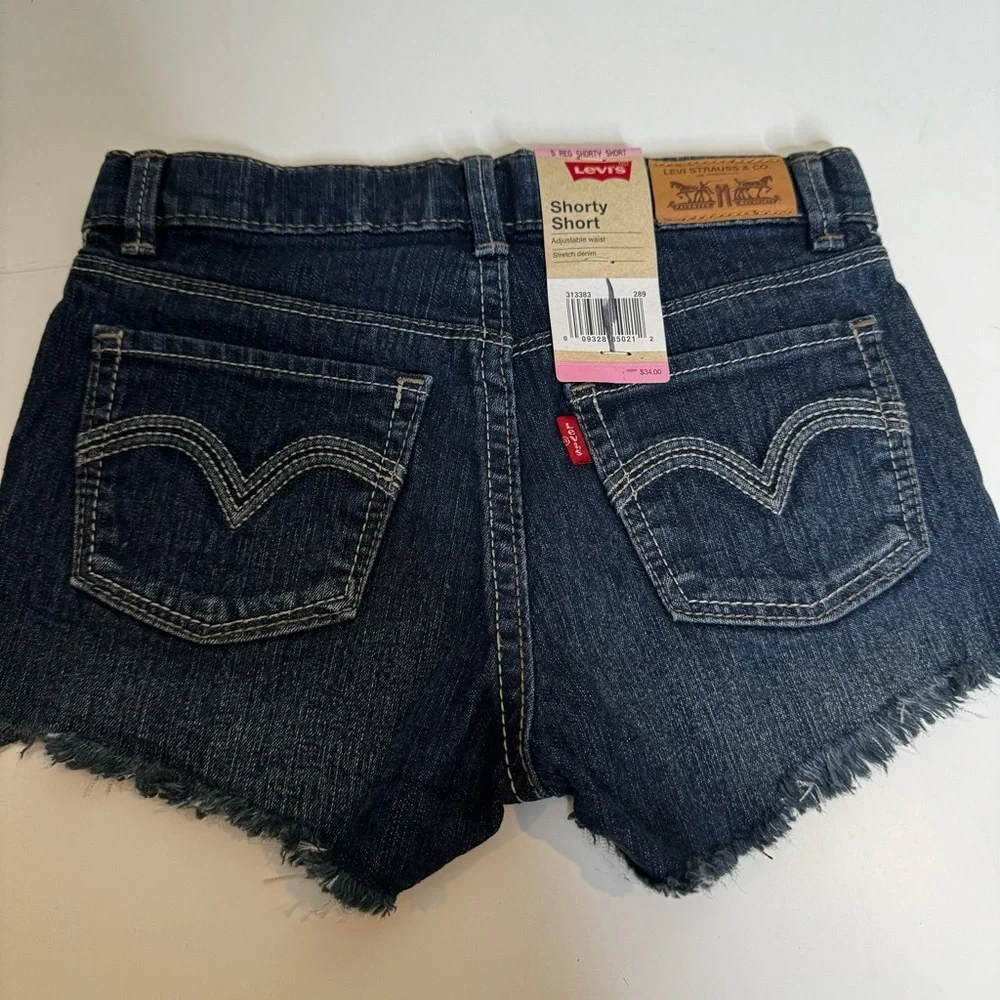 Levi's Shorty Short Girls Stretch Blue Adjustable